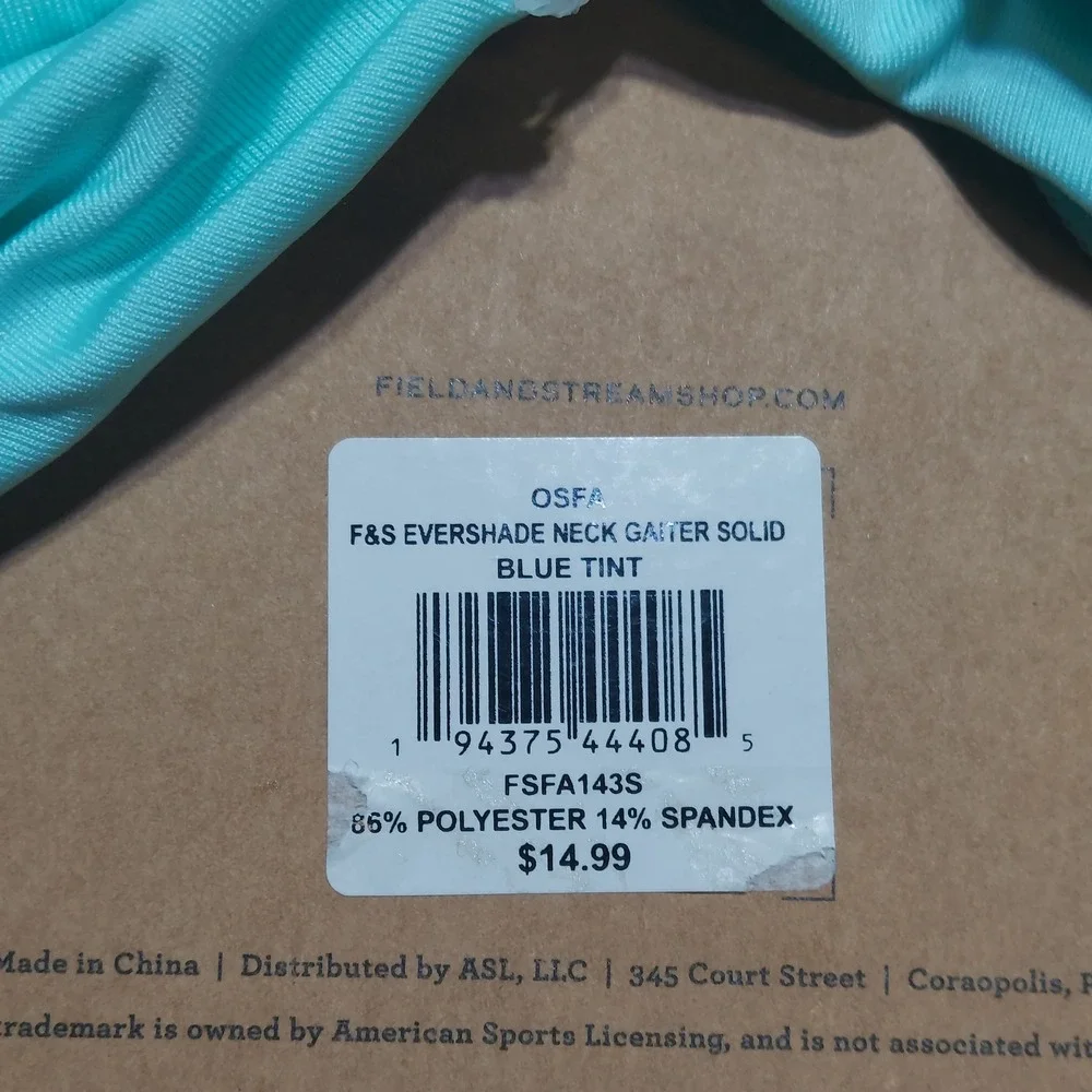 Field & Stream Evershade Neck Gaiter Unisex OSFA Blue Tint New UPF 50+ Smartwick